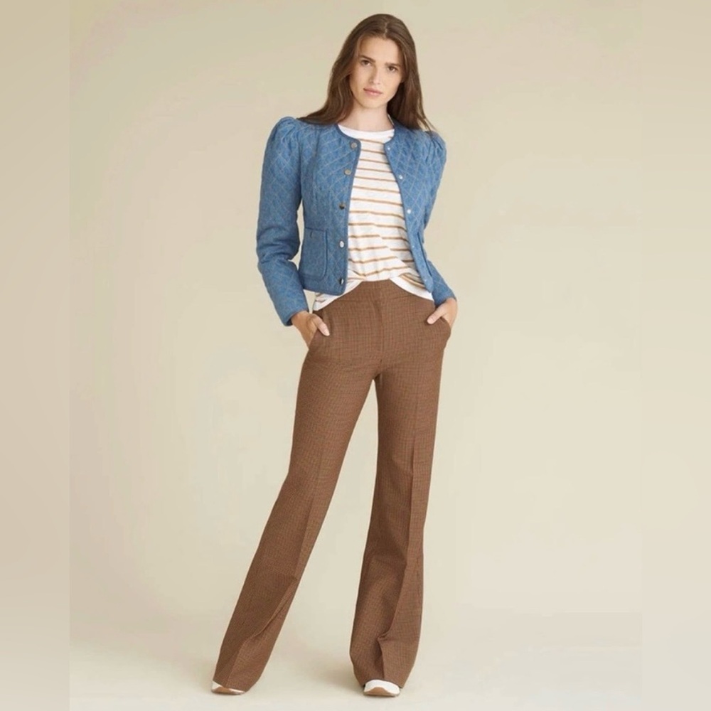 NWT Veronica Beard Lebone Micro Gingham Wide Leg … - image 4